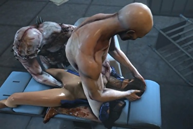 Мутанты трахают Эшли и ФемШеп в лаборатории (Mass Effect)